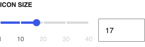 Icon Size setting in the block editor sidebar