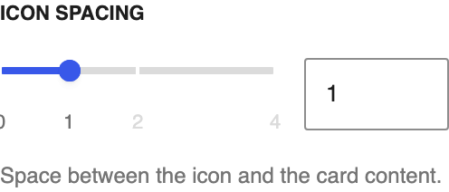 Icon Spacing setting in the block editor sidebar