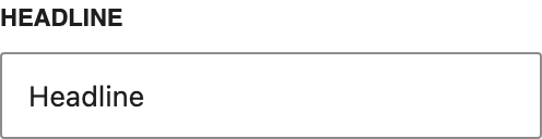 Headline setting in the block editor sidebar