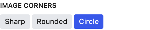 Image Corners setting in the block editor sidebar
