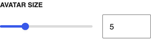 Avatar Size setting in the block editor sidebar
