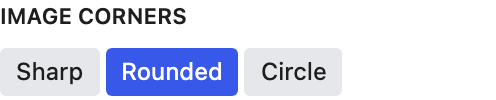 Image Corners setting in the block editor sidebar