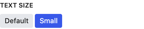 Text Size setting in the block editor sidebar