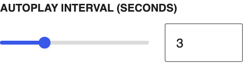 Autoplay interval (seconds) setting in the block editor sidebar