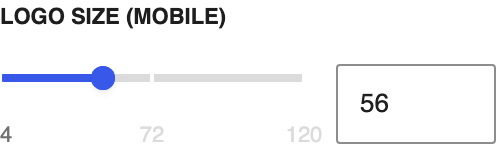 Logo size (mobile) setting in the block editor sidebar