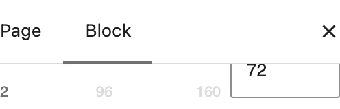 Logo size setting in the block editor sidebar