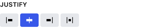 Justify setting in the block editor sidebar