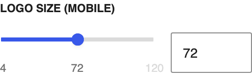 Logo size (mobile) setting in the block editor sidebar