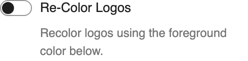 Re-Color Logos setting in the block editor sidebar