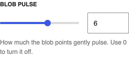 Blob Pulse setting in the block editor sidebar