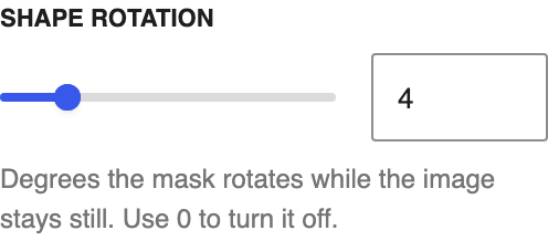 Shape Rotation setting in the block editor sidebar