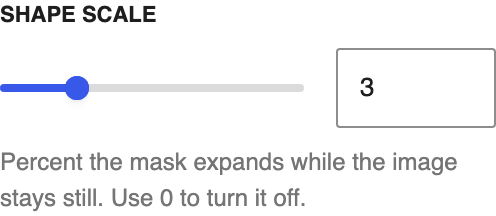 Shape Scale setting in the block editor sidebar