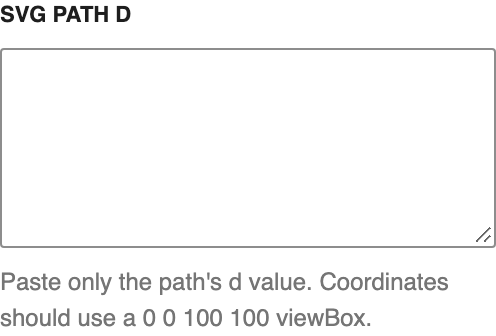 SVG path d setting in the block editor sidebar