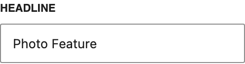 Headline setting in the block editor sidebar