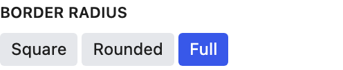 Border Radius setting in the block editor sidebar