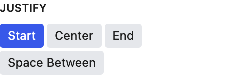 Justify setting in the block editor sidebar