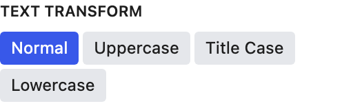 Text Transform setting in the block editor sidebar