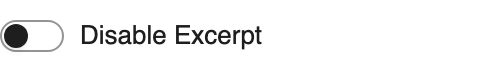 Disable Excerpt setting in the block editor sidebar