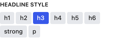 Headline Style setting in the block editor sidebar