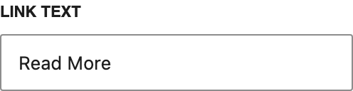 Link Text setting in the block editor sidebar