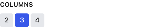 Columns setting in the block editor sidebar
