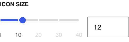 Icon Size setting in the block editor sidebar