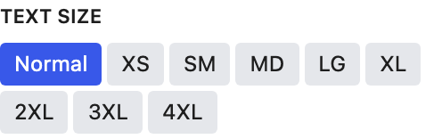 Text Size setting in the block editor sidebar