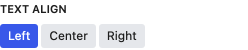Text Align setting in the block editor sidebar