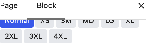 Text Size setting in the block editor sidebar
