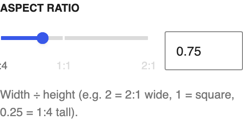 Aspect Ratio setting in the block editor sidebar