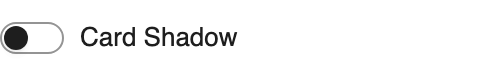 Card Shadow setting in the block editor sidebar
