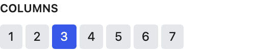 Columns setting in the block editor sidebar