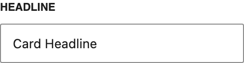 Headline setting in the block editor sidebar