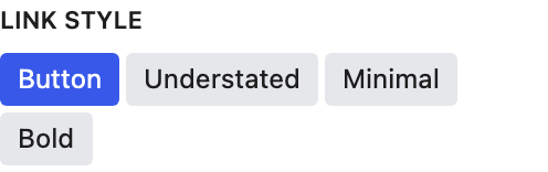 Link Style setting in the block editor sidebar