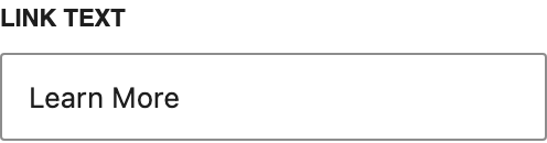 Link Text setting in the block editor sidebar