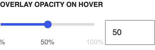 Overlay Opacity on Hover setting in the block editor sidebar