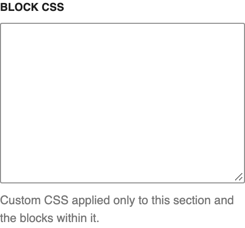 Block CSS setting in the block editor sidebar