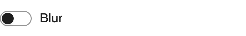 Blur setting in the block editor sidebar