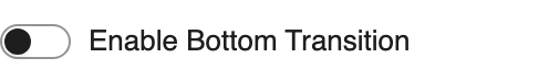 Enable Bottom Transition setting in the block editor sidebar