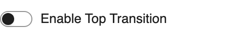 Enable Top Transition setting in the block editor sidebar