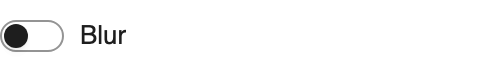 Blur setting in the block editor sidebar