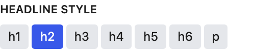 Headline Style setting in the block editor sidebar