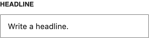 Headline setting in the block editor sidebar