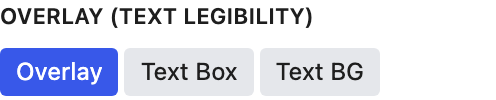 Overlay (Text Legibility) setting in the block editor sidebar