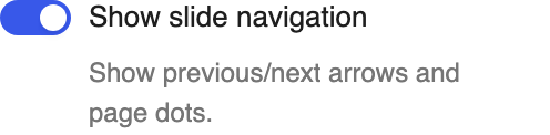 Show slide navigation setting in the block editor sidebar