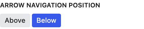 Arrow Navigation Position setting in the block editor sidebar