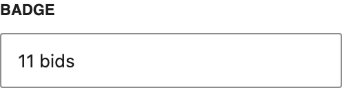 Badge setting in the block editor sidebar