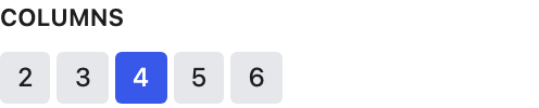 Columns setting in the block editor sidebar