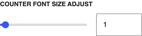 Counter Font Size Adjust setting in the block editor sidebar
