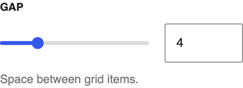 Gap setting in the block editor sidebar